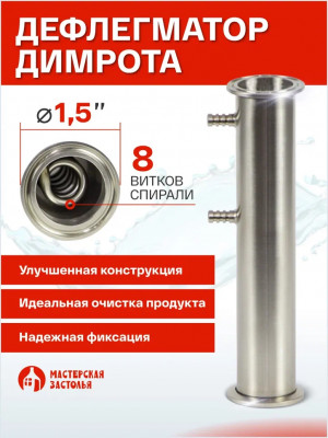 Дефлегматор Димрота полнопроходной 1,5 дюйма 200 мм Мастерская Застолья